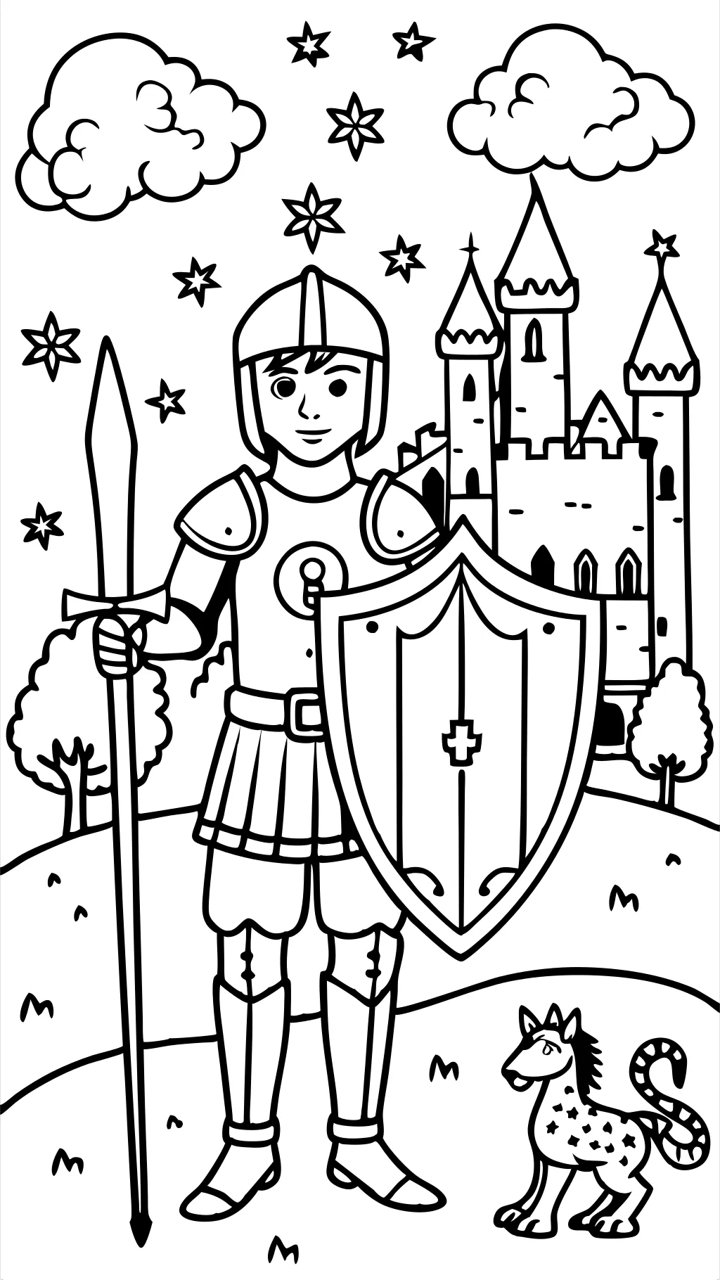 coloring page knight